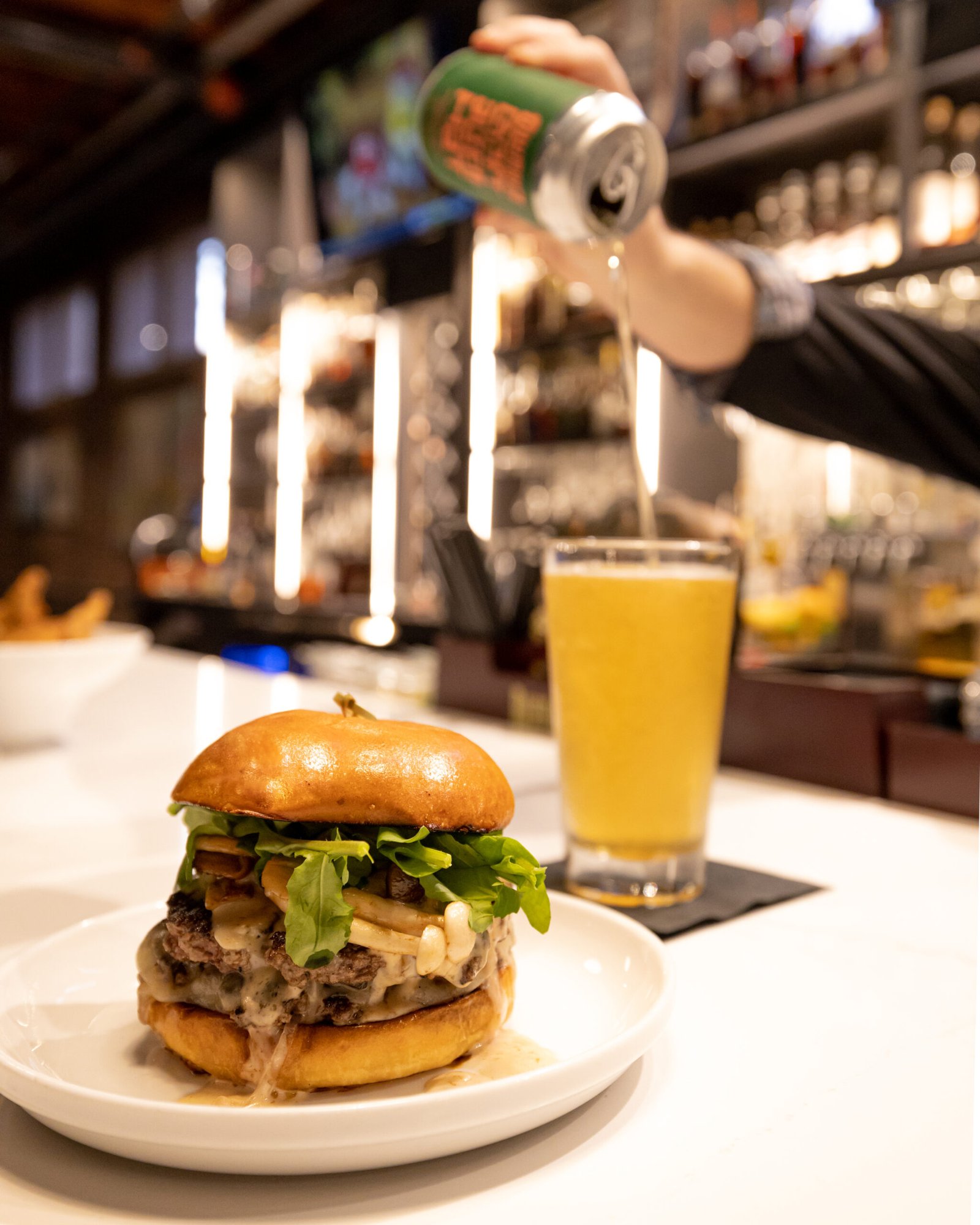 Burger at Hendrix restaurant in Columbia SC